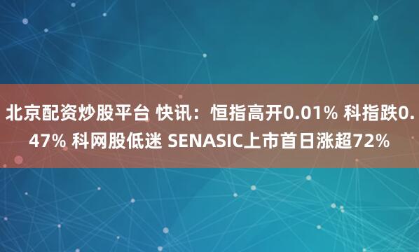 北京配资炒股平台 快讯：恒指高开0.01% 科指跌0.47% 科网股低迷 SENASIC上市首日涨超72%